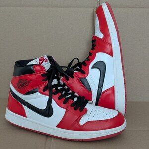 Nike Air Jordan 1 Retro OG High  Size 8.5 555088-101  Clean Red White .